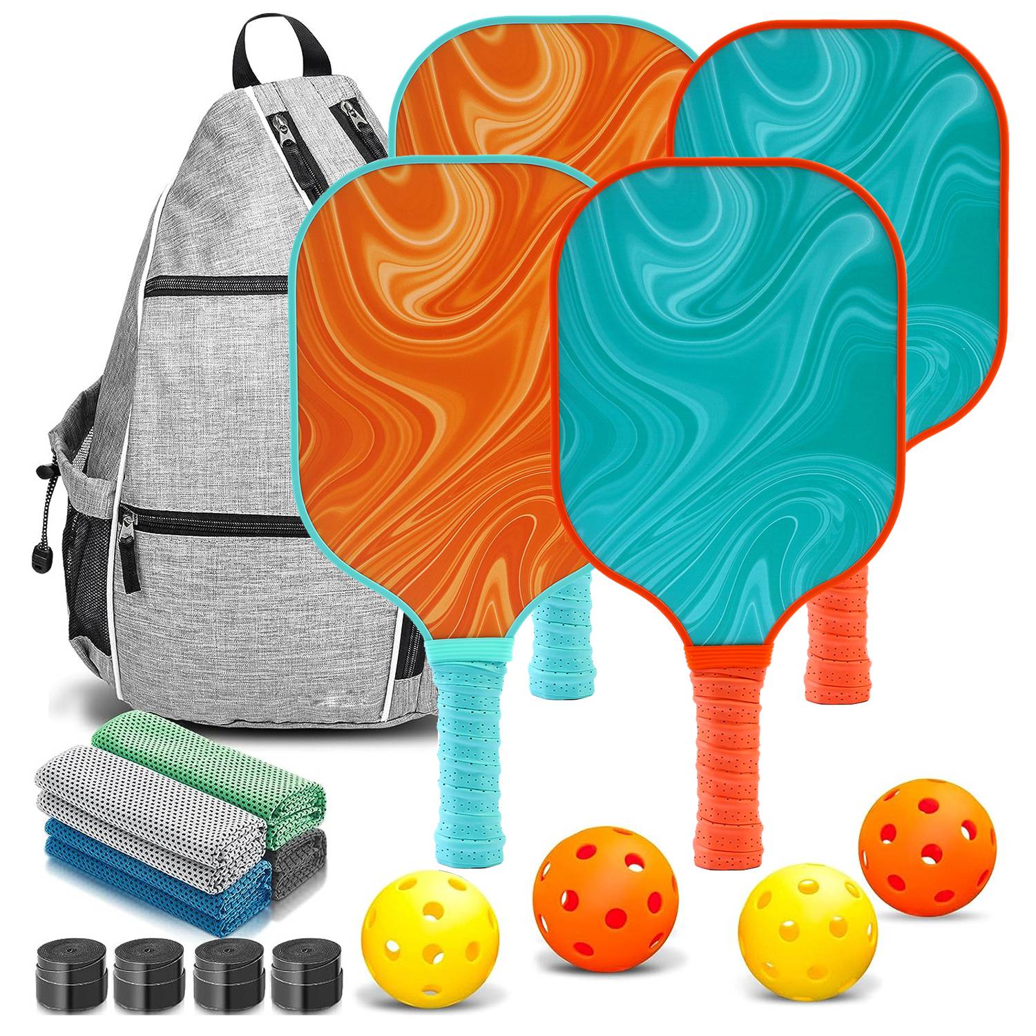 Glass Fiber [Two -color shooting] 4 -shot+6 ball+4 towel+4 hand glue+35 liter bag